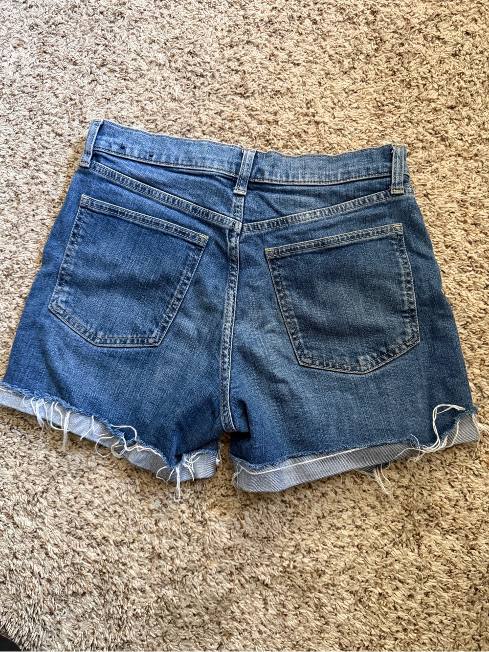GAP Medium Blue Frayed Hem Denim Cutoff Shorts